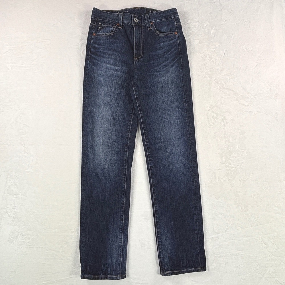 AG Adriano Goldschmied Saige High Rise Straight Leg Jeans Dark Wash Indigo 25
